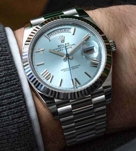 rolex day date 40 platinum review|rolex day date platinum baguette.